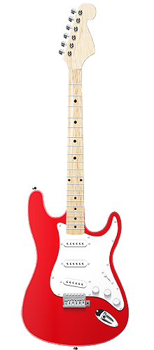 Astral 5 – Candy Apple Red, Alder body, Clear Maple Neck, White Pickguard