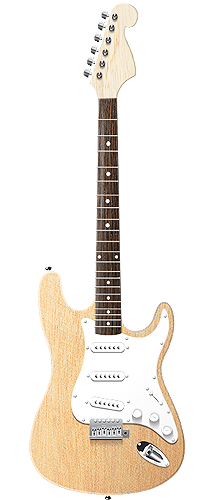 Astral 9 - Clear, Alder body, Rosewood on Clear Maple Neck, White Pickguard