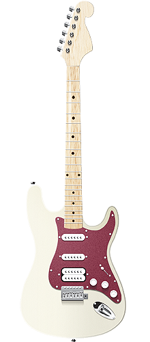 Astral 4 – Olympic White, Alder body, Clear Maple Neck, Tortoise Red Pickguard