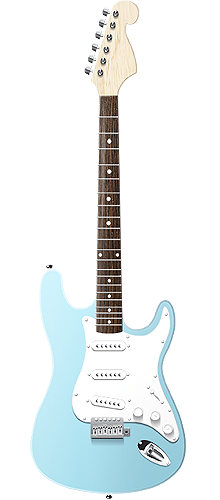 Astral 1 - Sonic Blue, Alder body, Rosewood on Clear Maple Neck, White Pickguard